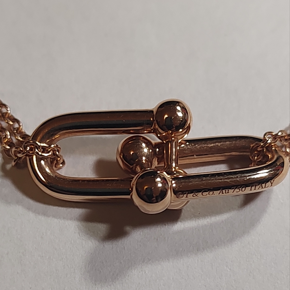 Tiffany & Co. Hardware Double Link Pendant 18k rose gold